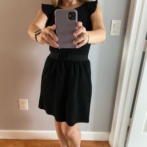 Mid straight dress black with white dots, size S